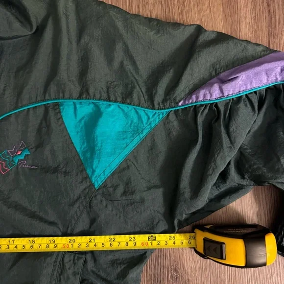 Puma Windbreaker Track Jacket Men’s Medium Colorblock 100% Nylon Vtg 89s 90s - Picture 6 of 8